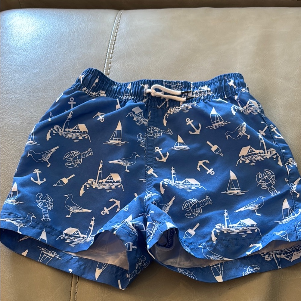 Janie and Jack Nautical Blue Kids Swim Shorts